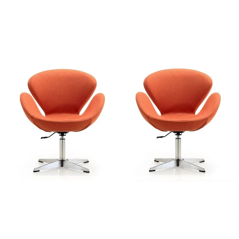 Manhattan Comfort Chaises pivotantes réglables en chrome (lot de 2)