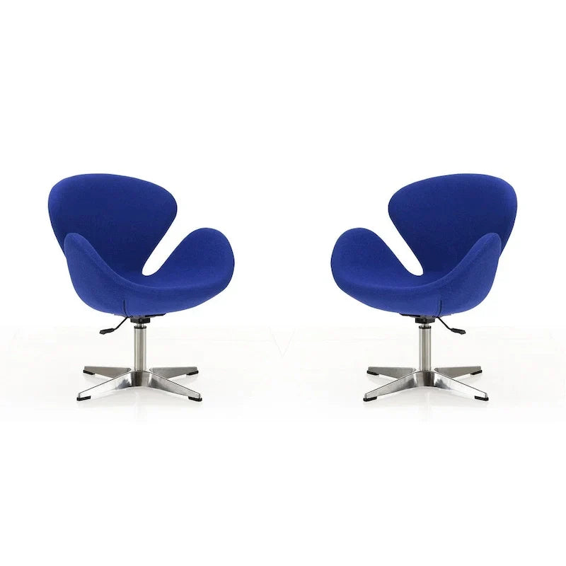 Manhattan Comfort Chaises pivotantes réglables en chrome (lot de 2)