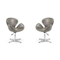 Manhattan Comfort Chaises pivotantes réglables en chrome (lot de 2)
