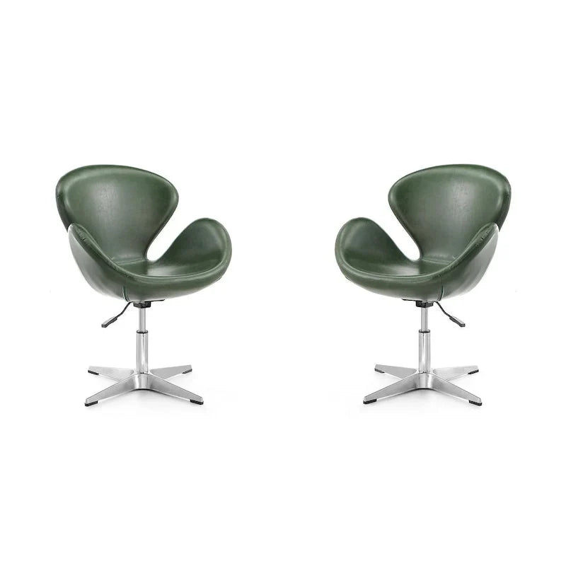Manhattan Comfort Chaises pivotantes réglables en chrome (lot de 2)
