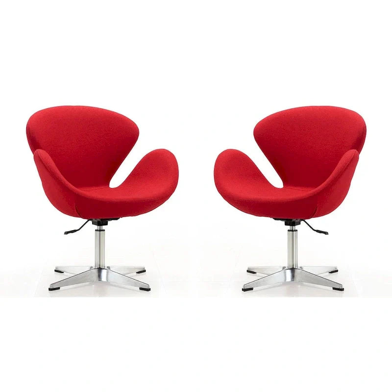 Manhattan Comfort Chaises pivotantes réglables en chrome (lot de 2)