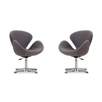 Manhattan Comfort Chaises pivotantes réglables en chrome (lot de 2)