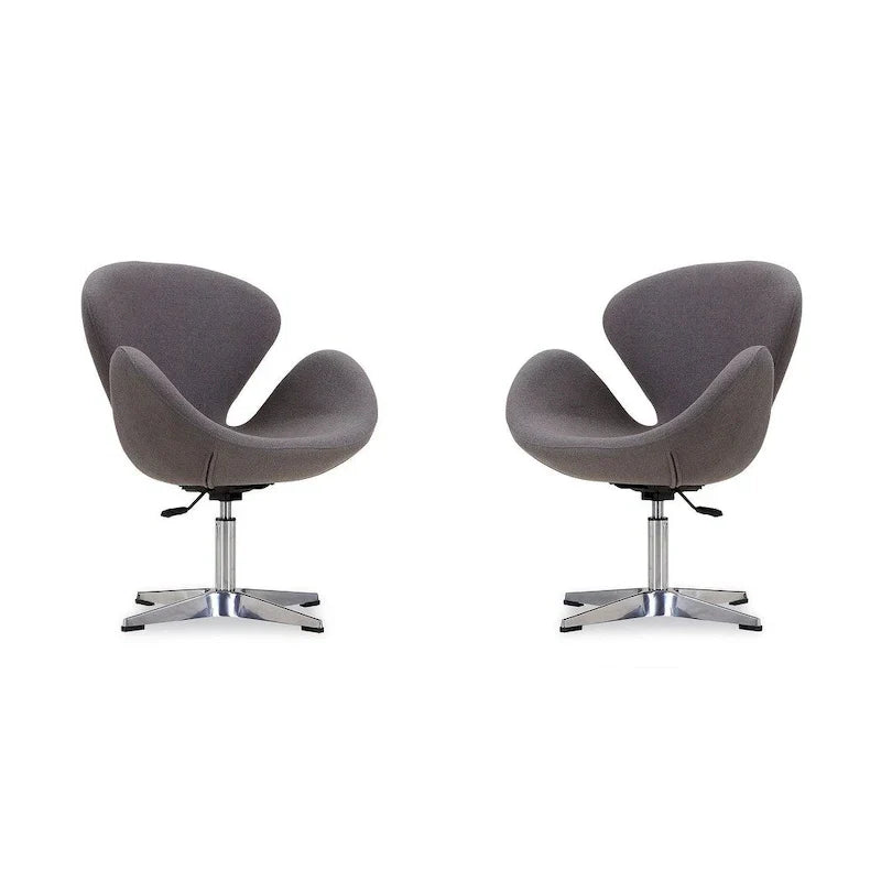 Manhattan Comfort Chaises pivotantes réglables en chrome (lot de 2)