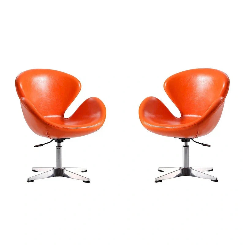Manhattan Comfort Chaises pivotantes réglables en chrome (lot de 2)
