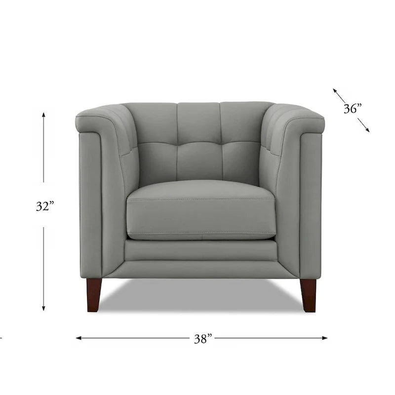 Ensemble canapé, causeuse et fauteuil Hydeline Arvo en cuir pleine fleur avec plumes, mousse à mémoire de forme et ressorts