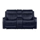Causeuse à console inclinable électrique en simili-cuir Steve Silver