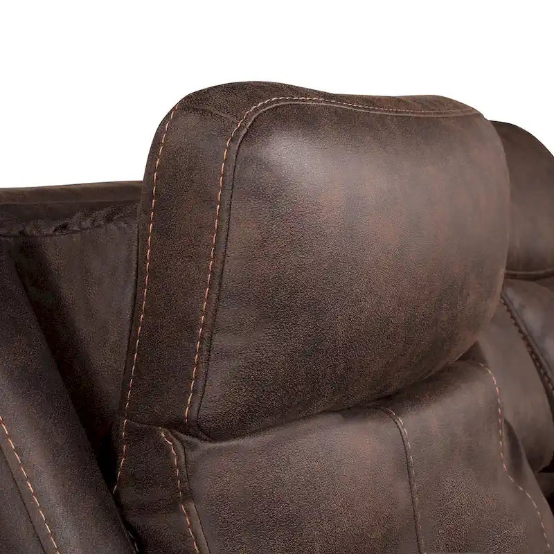 Causeuse à console inclinable électrique en simili-cuir Steve Silver