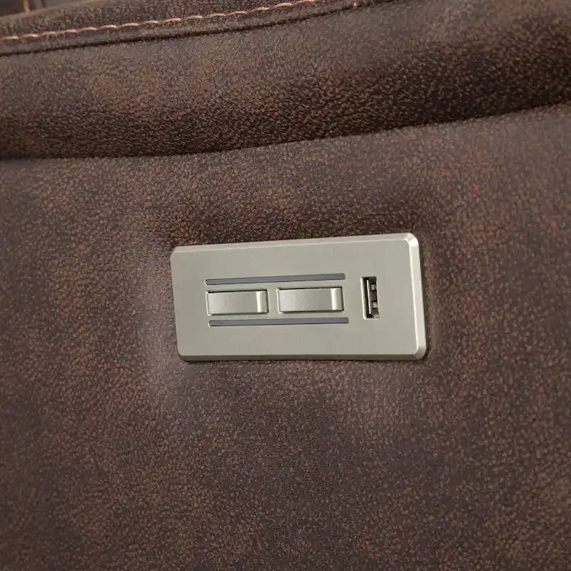 Causeuse à console inclinable électrique en simili-cuir Steve Silver