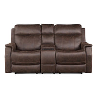 Causeuse à console inclinable électrique en simili-cuir Steve Silver