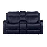 Causeuse à console inclinable électrique en simili-cuir Steve Silver