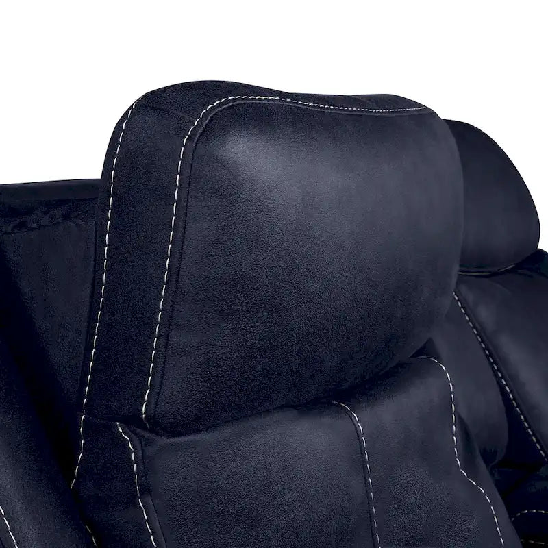 Causeuse à console inclinable électrique en simili-cuir Steve Silver