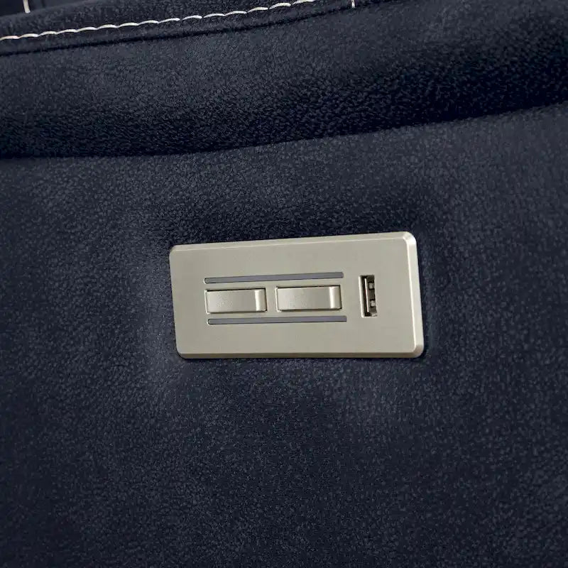 Causeuse à console inclinable électrique en simili-cuir Steve Silver