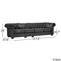 Canapé Chesterfield extra long Knightsbridge gris par iNSPIRE Q Artisan