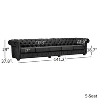 Canapé Chesterfield extra long Knightsbridge gris par iNSPIRE Q Artisan