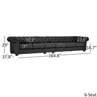 Canapé Chesterfield extra long Knightsbridge gris par iNSPIRE Q Artisan