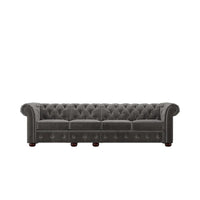 Canapé Chesterfield extra long Knightsbridge gris par iNSPIRE Q Artisan
