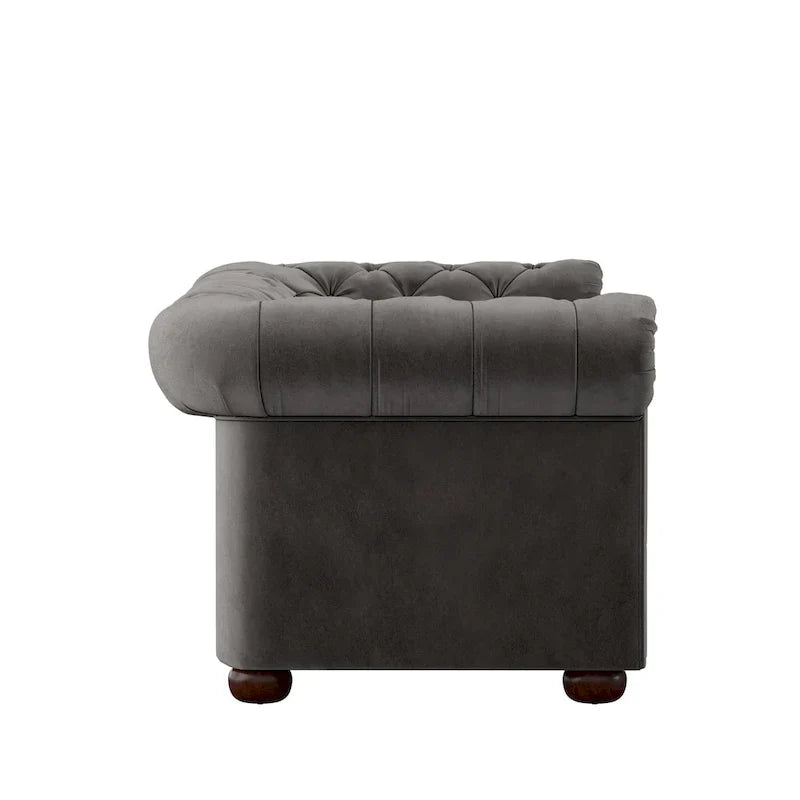 Canapé Chesterfield extra long Knightsbridge gris par iNSPIRE Q Artisan