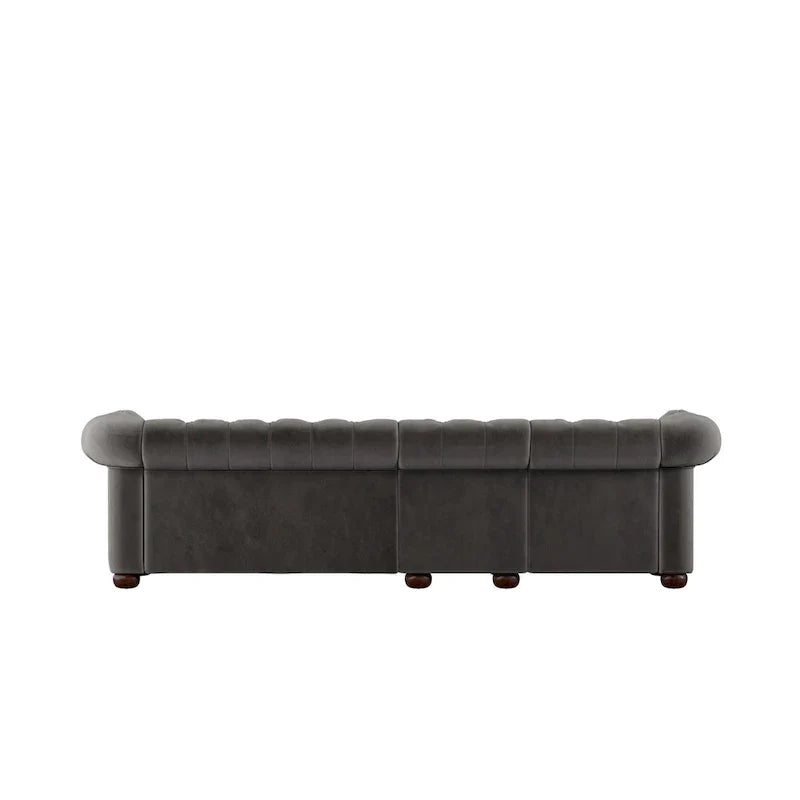 Canapé Chesterfield extra long Knightsbridge gris par iNSPIRE Q Artisan