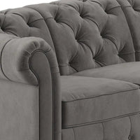 Canapé Chesterfield extra long Knightsbridge gris par iNSPIRE Q Artisan