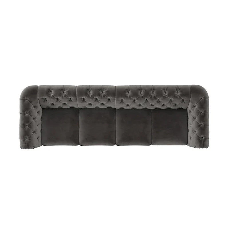 Canapé Chesterfield extra long Knightsbridge gris par iNSPIRE Q Artisan