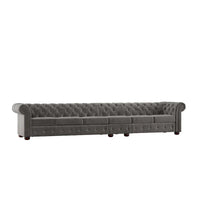 Canapé Chesterfield extra long Knightsbridge gris par iNSPIRE Q Artisan