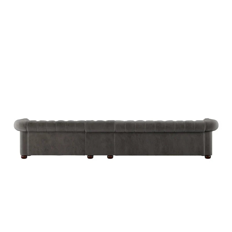 Canapé Chesterfield extra long Knightsbridge gris par iNSPIRE Q Artisan