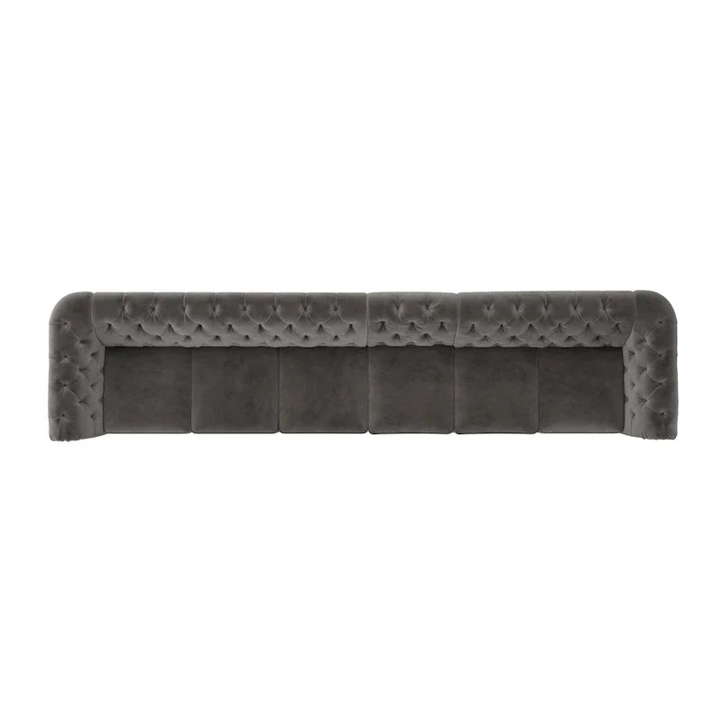 Canapé Chesterfield extra long Knightsbridge gris par iNSPIRE Q Artisan