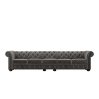 Canapé Chesterfield extra long Knightsbridge gris par iNSPIRE Q Artisan
