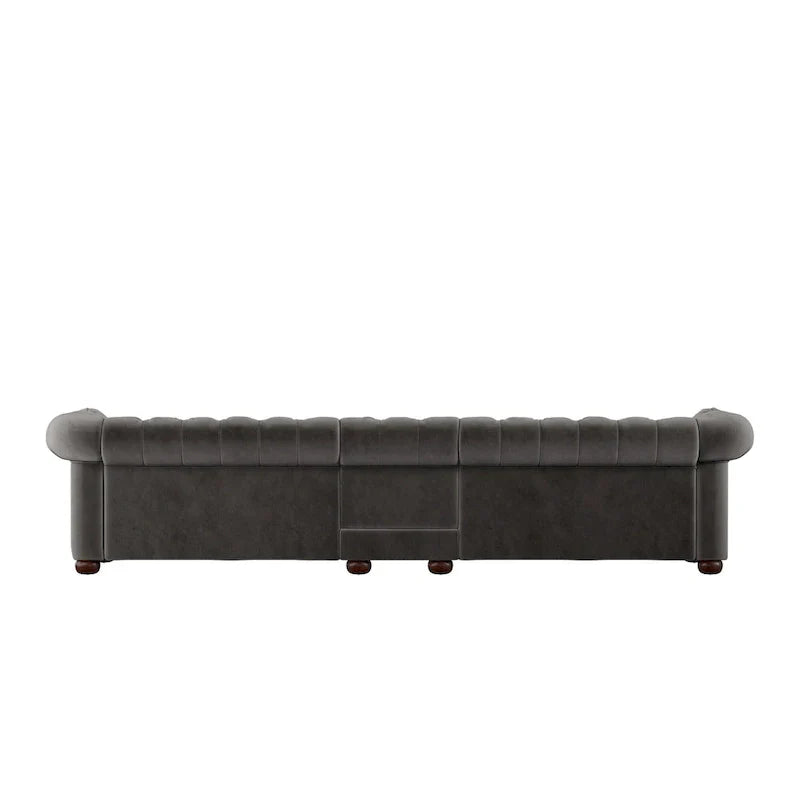 Canapé Chesterfield extra long Knightsbridge gris par iNSPIRE Q Artisan