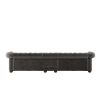 Canapé Chesterfield extra long Knightsbridge gris par iNSPIRE Q Artisan