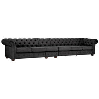 Canapé Chesterfield extra long Knightsbridge gris par iNSPIRE Q Artisan