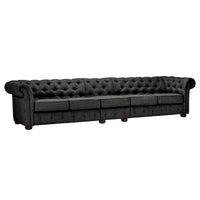 Canapé Chesterfield extra long Knightsbridge gris par iNSPIRE Q Artisan