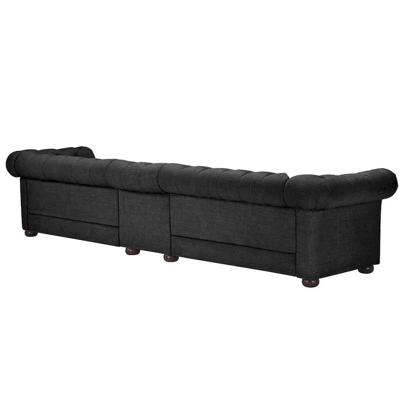 Canapé Chesterfield extra long Knightsbridge gris par iNSPIRE Q Artisan