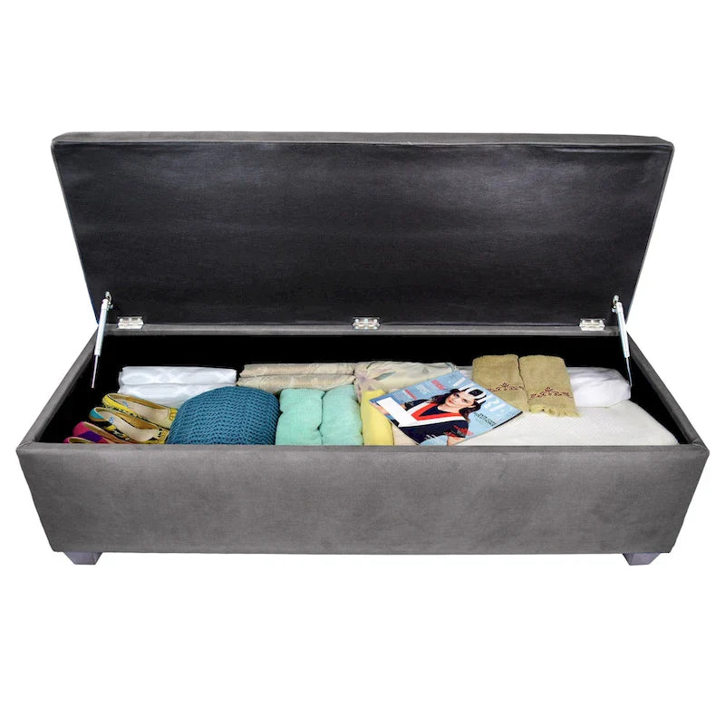 Banc de rangement en lin capitonné Sole Secret Obsession