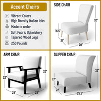 Chaise d'appoint classique de style écossais pied-de-poule au design art, style mi-siècle, fauteuil