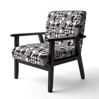 Chaise d'appoint classique de style écossais pied-de-poule au design art, style mi-siècle, fauteuil