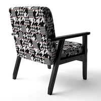 Chaise d'appoint classique de style écossais pied-de-poule au design art, style mi-siècle, fauteuil