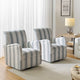 Pancy - Fauteuil pivotant traditionnel à motif rayé jacobéen, lot de 2 par HULALA HOME