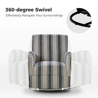 Pancy - Fauteuil pivotant traditionnel à motif rayé jacobéen, lot de 2 par HULALA HOME