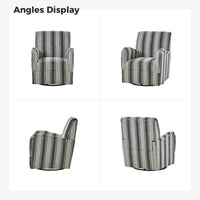 Pancy - Fauteuil pivotant traditionnel à motif rayé jacobéen, lot de 2 par HULALA HOME