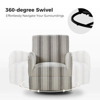 Pancy - Fauteuil pivotant traditionnel à motif rayé jacobéen, lot de 2 par HULALA HOME