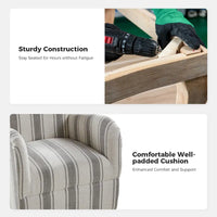 Pancy - Fauteuil pivotant traditionnel à motif rayé jacobéen, lot de 2 par HULALA HOME