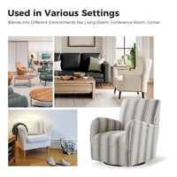 Pancy - Fauteuil pivotant traditionnel à motif rayé jacobéen, lot de 2 par HULALA HOME