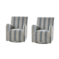 Pancy - Fauteuil pivotant traditionnel à motif rayé jacobéen, lot de 2 par HULALA HOME