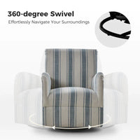 Pancy - Fauteuil pivotant traditionnel à motif rayé jacobéen, lot de 2 par HULALA HOME