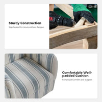 Pancy - Fauteuil pivotant traditionnel à motif rayé jacobéen, lot de 2 par HULALA HOME