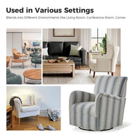 Pancy - Fauteuil pivotant traditionnel à motif rayé jacobéen, lot de 2 par HULALA HOME