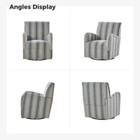 Pancy - Fauteuil pivotant traditionnel à motif rayé jacobéen, lot de 2 par HULALA HOME