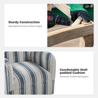 Pancy - Fauteuil pivotant traditionnel à motif rayé jacobéen, lot de 2 par HULALA HOME
