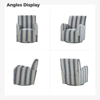 Pancy - Fauteuil pivotant traditionnel à motif rayé jacobéen, lot de 2 par HULALA HOME